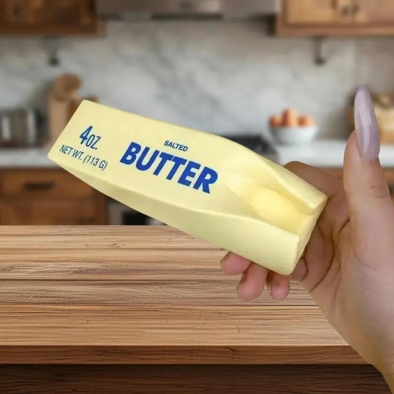 🧈 Butter Stick Squishy Toy – Funny Stress Relief Squeeze 😂