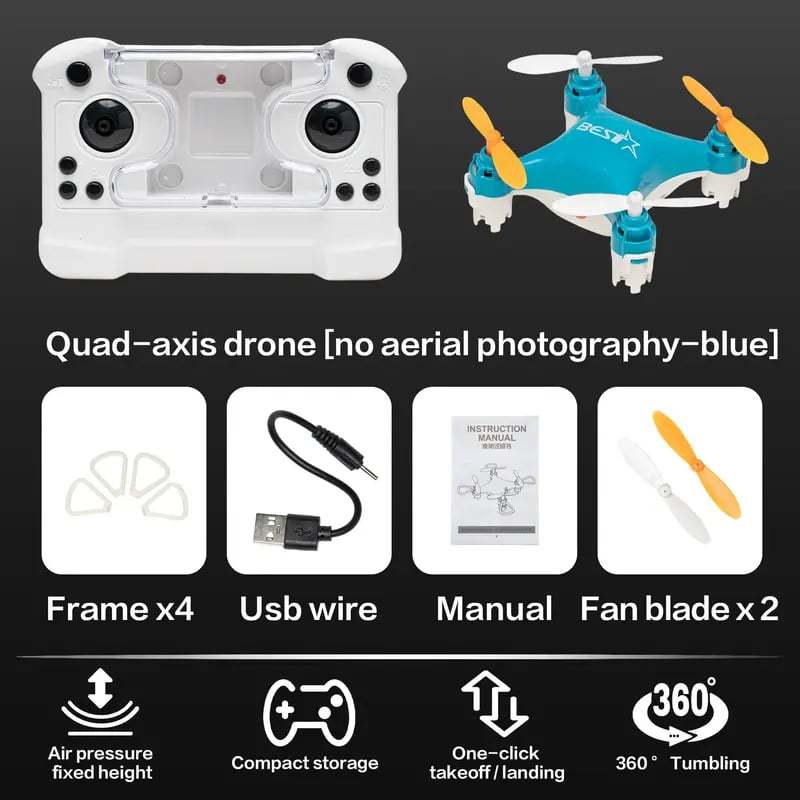 Top Christmas Gift 2025 🎅 All-Ages Mini Drone with Easy Stunt Flights & 360° Tricks - Perfect Beginner-Friendly Flyer!