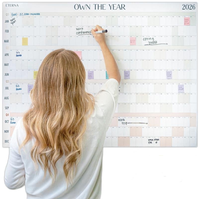 📅Own the Year 2026 GIANT Wall Calendar - Flexible Dry-Erase Material ✍️Design Your Amazing Year!🏃