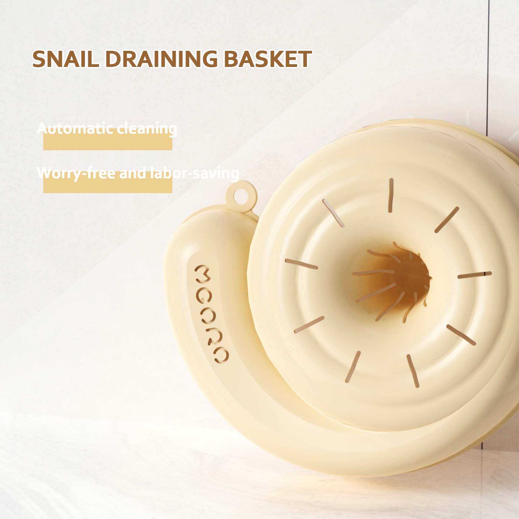 Small snail drain basket hanging dry and wet separation fruit and vegetable drain basket