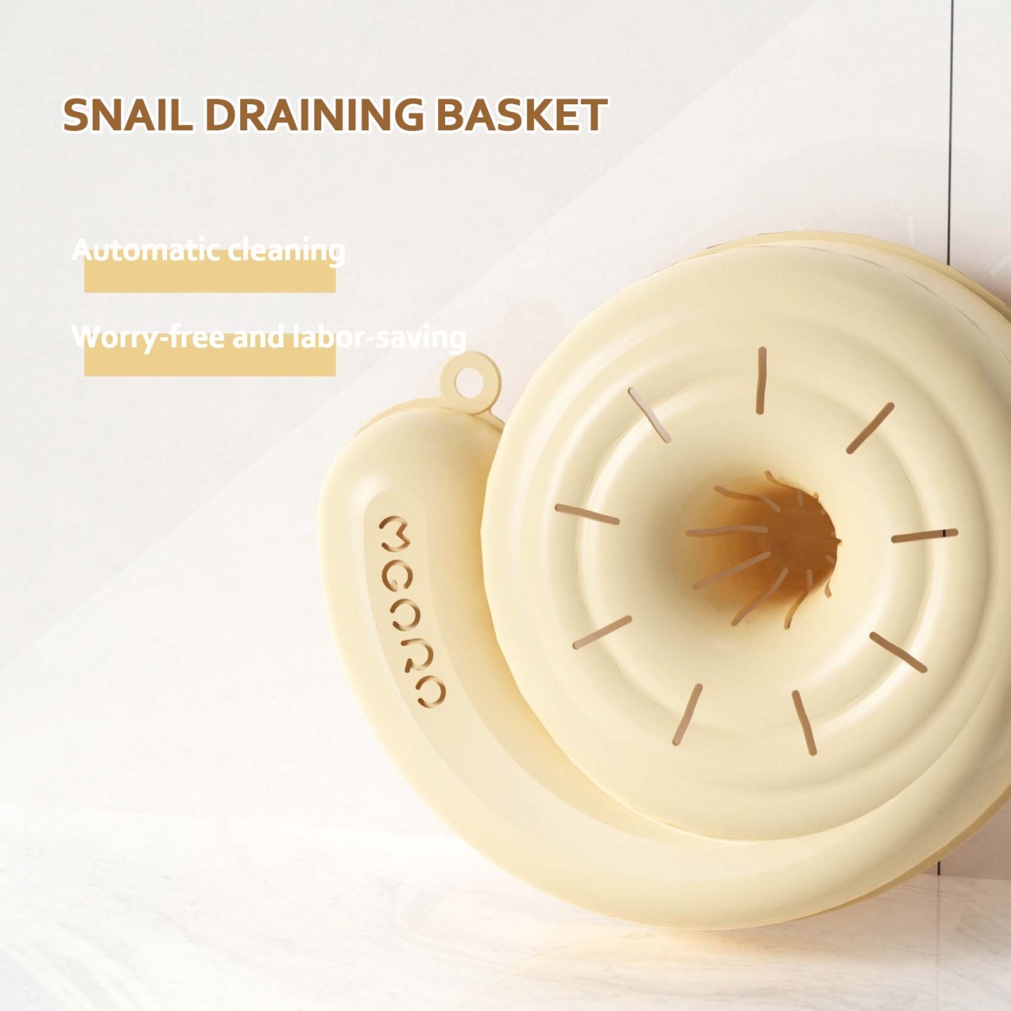 Small snail drain basket hanging dry and wet separation fruit and vegetable drain basket