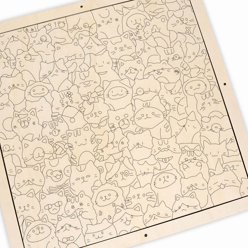Little Kitties - Wooden Coloring Puzzle