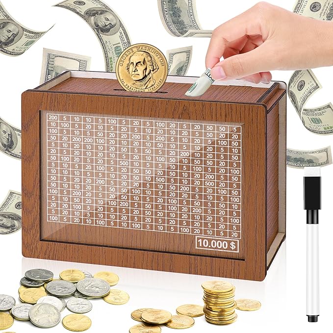🔥 LAST DAY 49% OFF-Cash Vault Wooden Savings Box