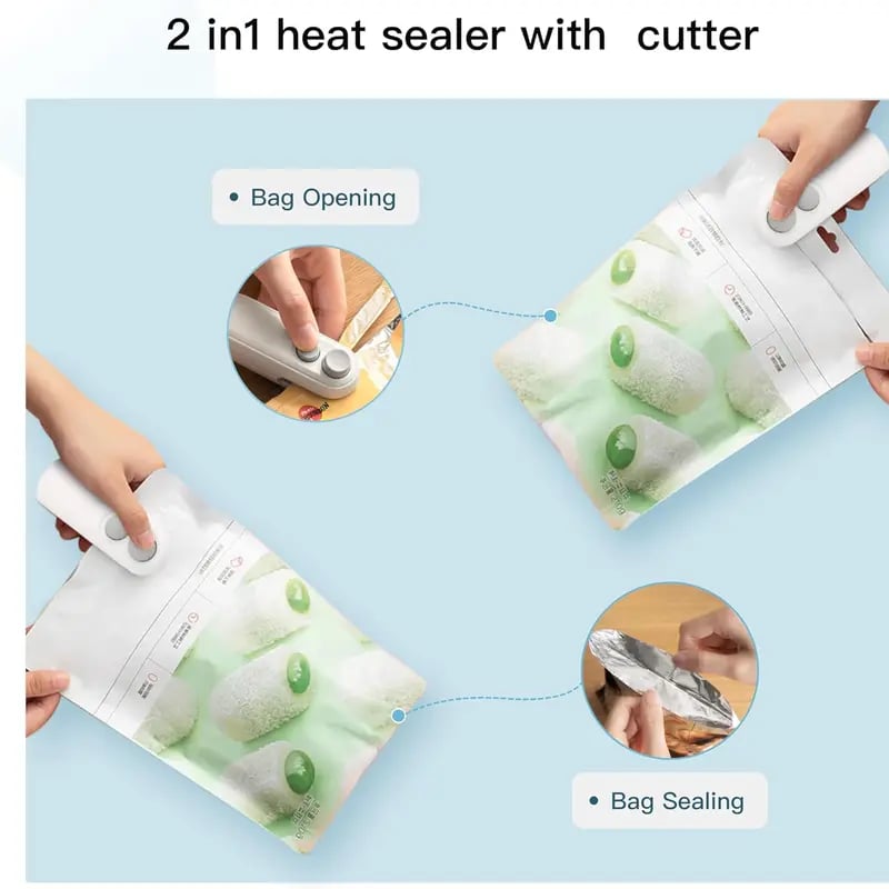 Small 2-in-1 Rechargeable Magnetic Snack Sealer Household Mini Sealing Machine