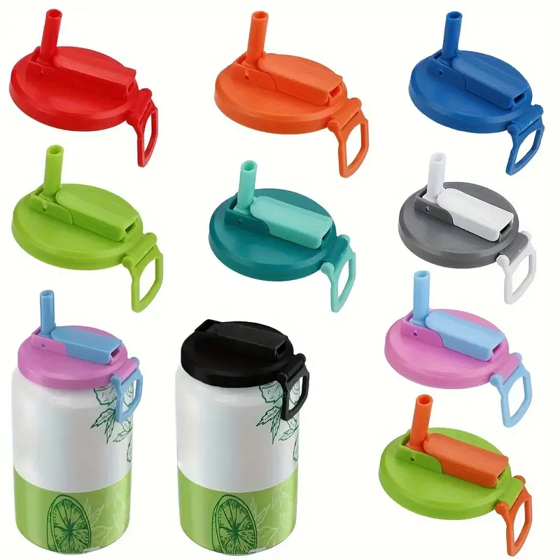 Reusable Drink Can Lids with Built-in Straw – Sustainable & Spill-Proof (5 Pack)