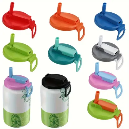 Reusable Drink Can Lids with Built-in Straw – Sustainable & Spill-Proof (5 Pack)