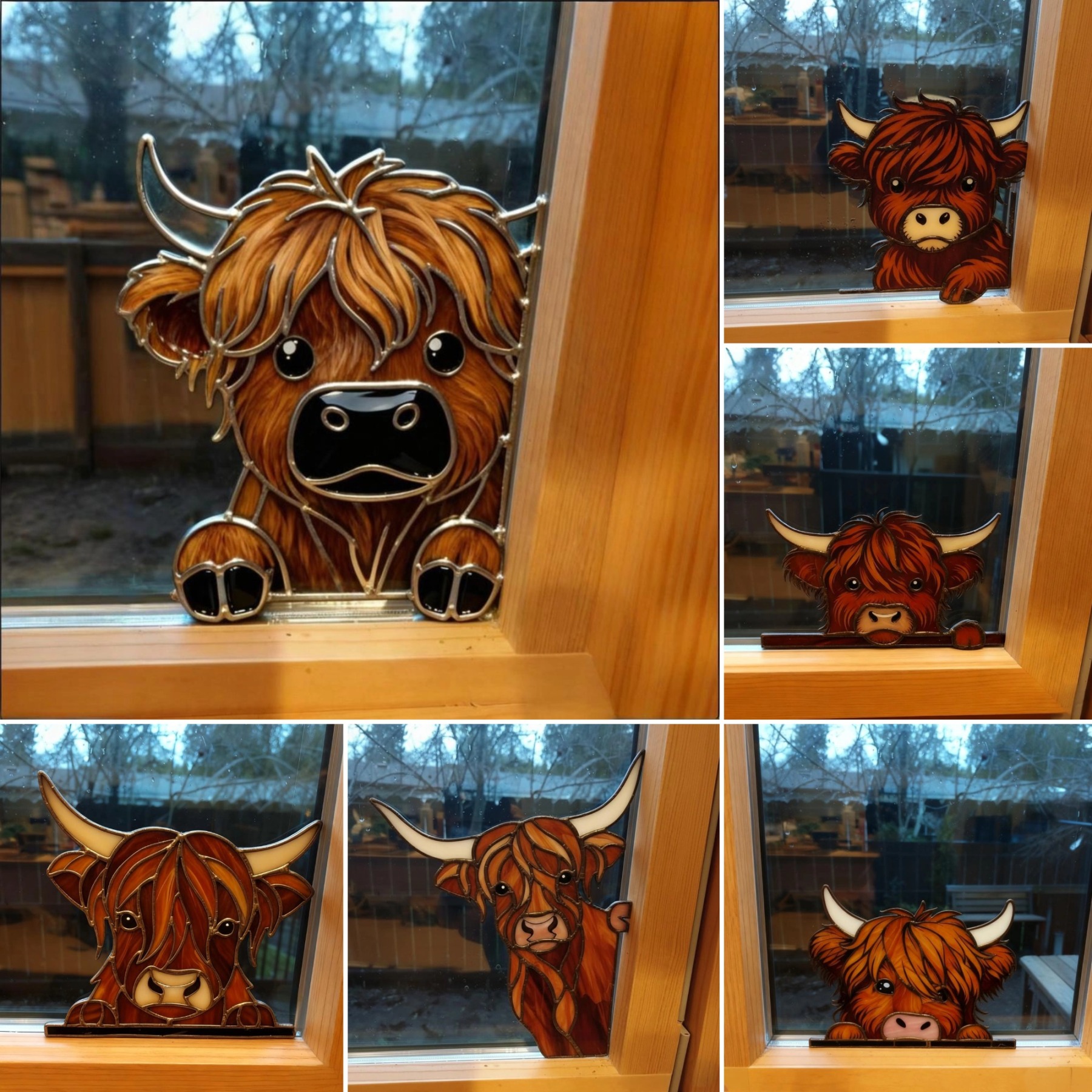 🐮Highland Cow Window Corner Decor