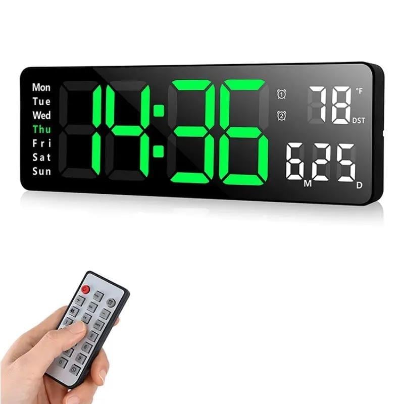 ⚡13" Large Digital Clock with Temperature, Date, Auto DST, Night Light, Auto Brightness Dimmer-SLOOSELYK