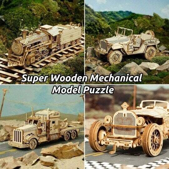New Year 49% OFF - Super Wooden Mechanical Model Puzzle Set(Buy 2 Free Shipping)