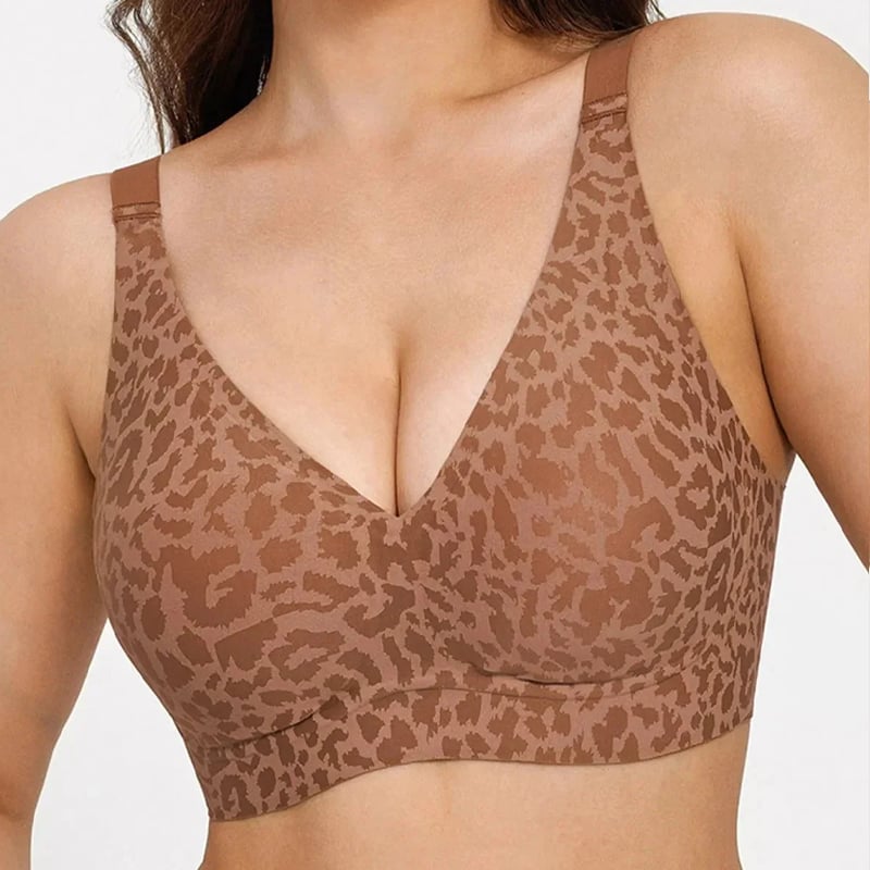 🏆LAST DAY SALE 49% OFF 🔥Super Firming Leopard Print Jelly  Bra | Women Wirefree Bras 👍No More Sagging Breasts