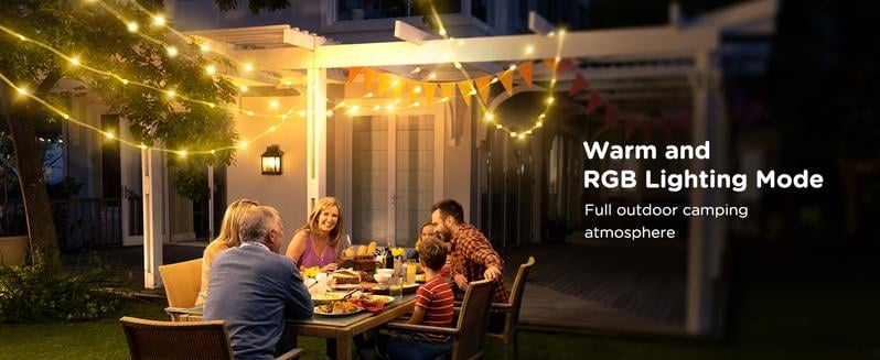 Product Introduction of OGERY Camping String Lights, Retractable Quick Storage 32.8 FT Waterproof Rechargeable Emergency Light with 8 Lighting Modes for Outdoor & Indoor 1
