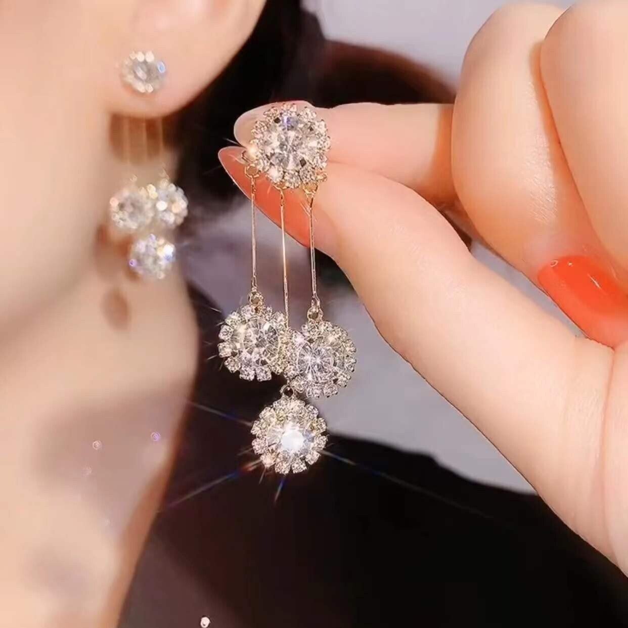New Year 49% OFF-Zircon Round Petal Earrings