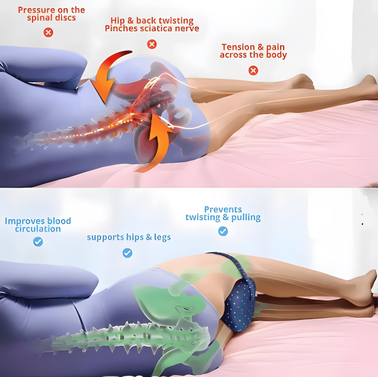 💥Last Day Promotion 49% Off!!Side Sleeper Knee Foam Pillow - Soothing Support