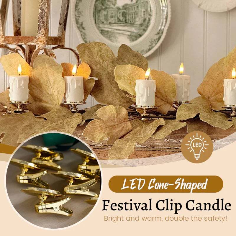 LED Cone-Shaped Festival Clip Candle