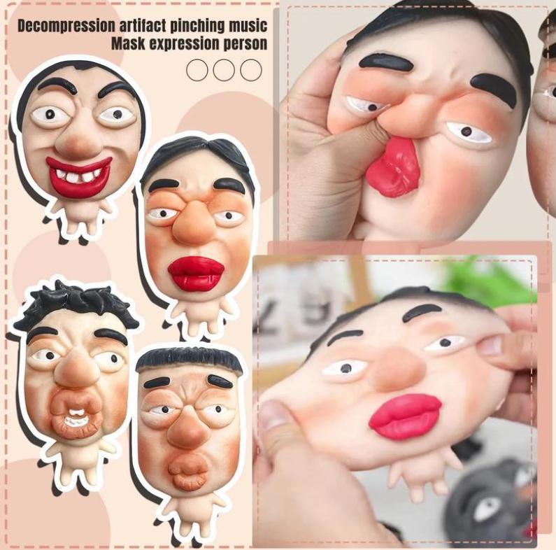 Viral Pimple Popping Fidget Toy Satisfying & Gross Stress Reliever Refillable Kit 4 Comical Faces Non Toxic Silicone Safe for Squeezing