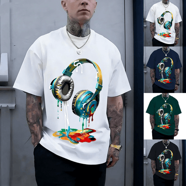 ✨Melting Headphones Graphic Cotton T-Shirt