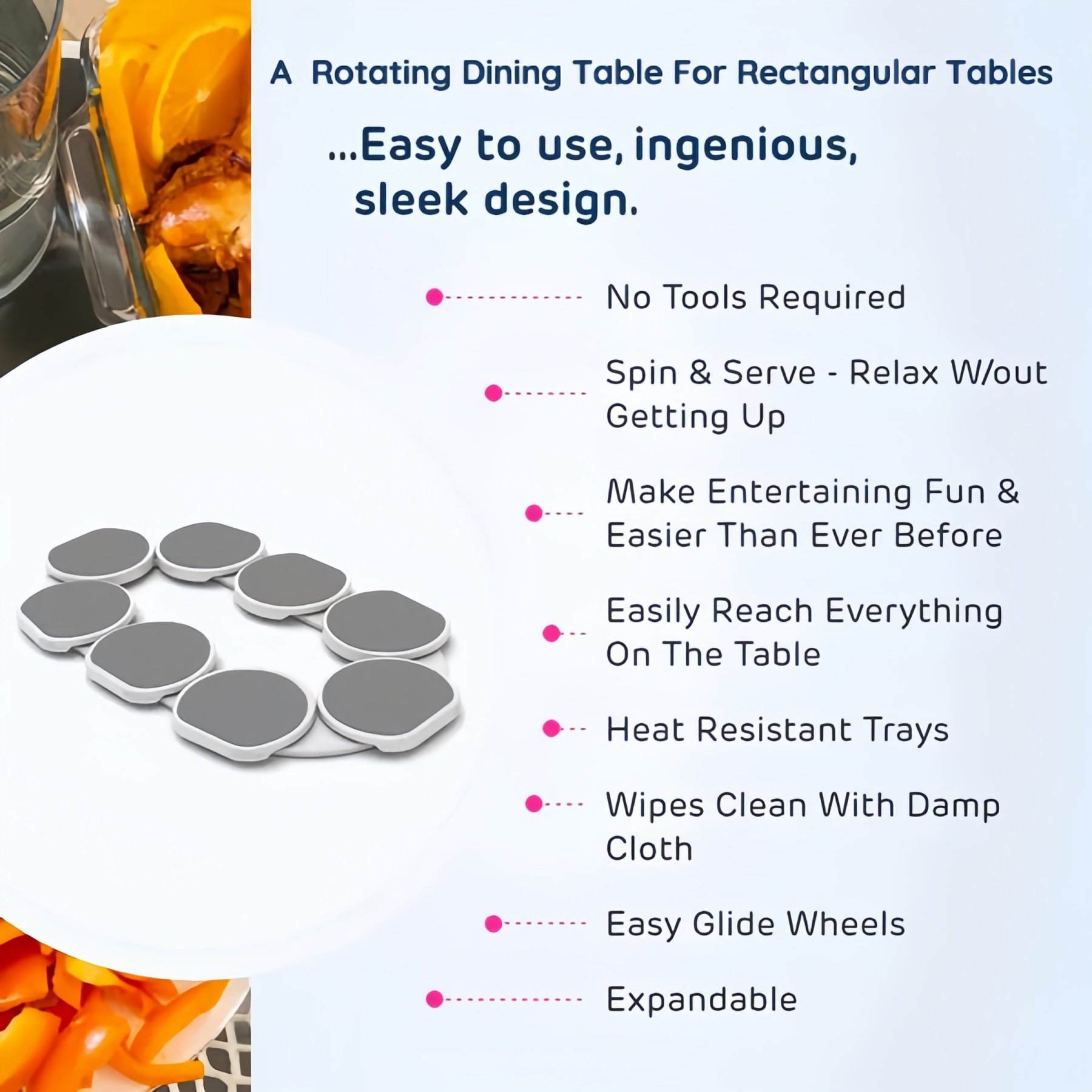 ⏰🔥Dining Table Rotating Storage Rack