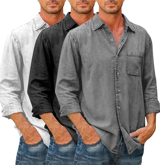 Mens Long Sleeve Button Down Shirt