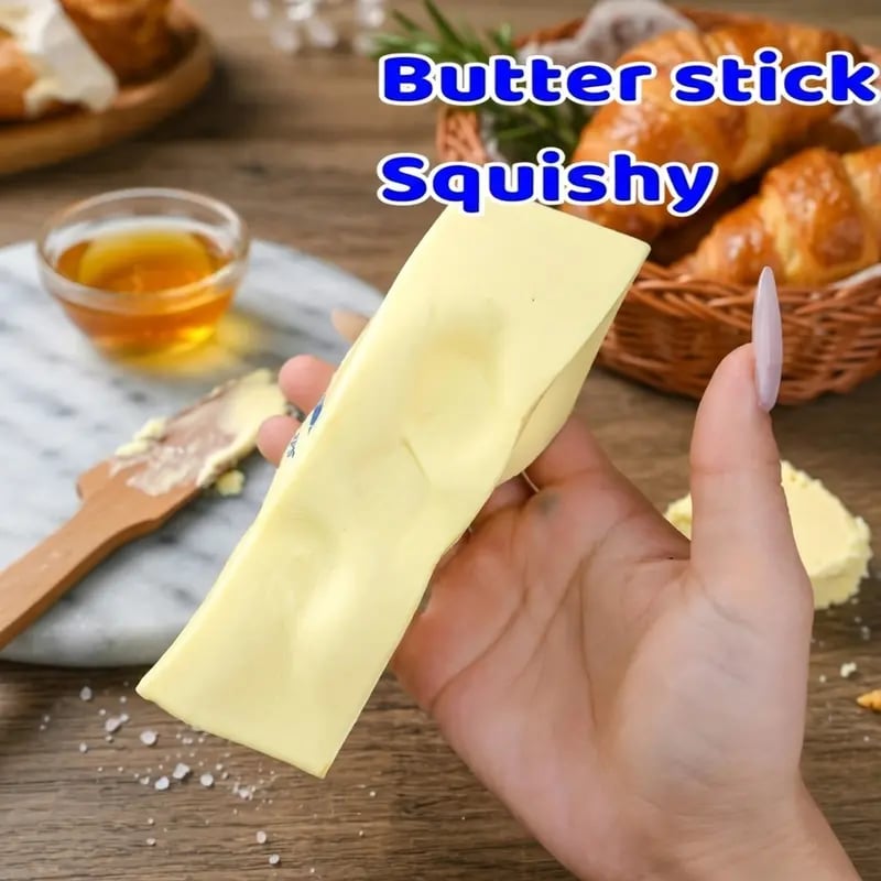 🧈 Butter Stick Squishy Toy – Funny Stress Relief Squeeze 😂