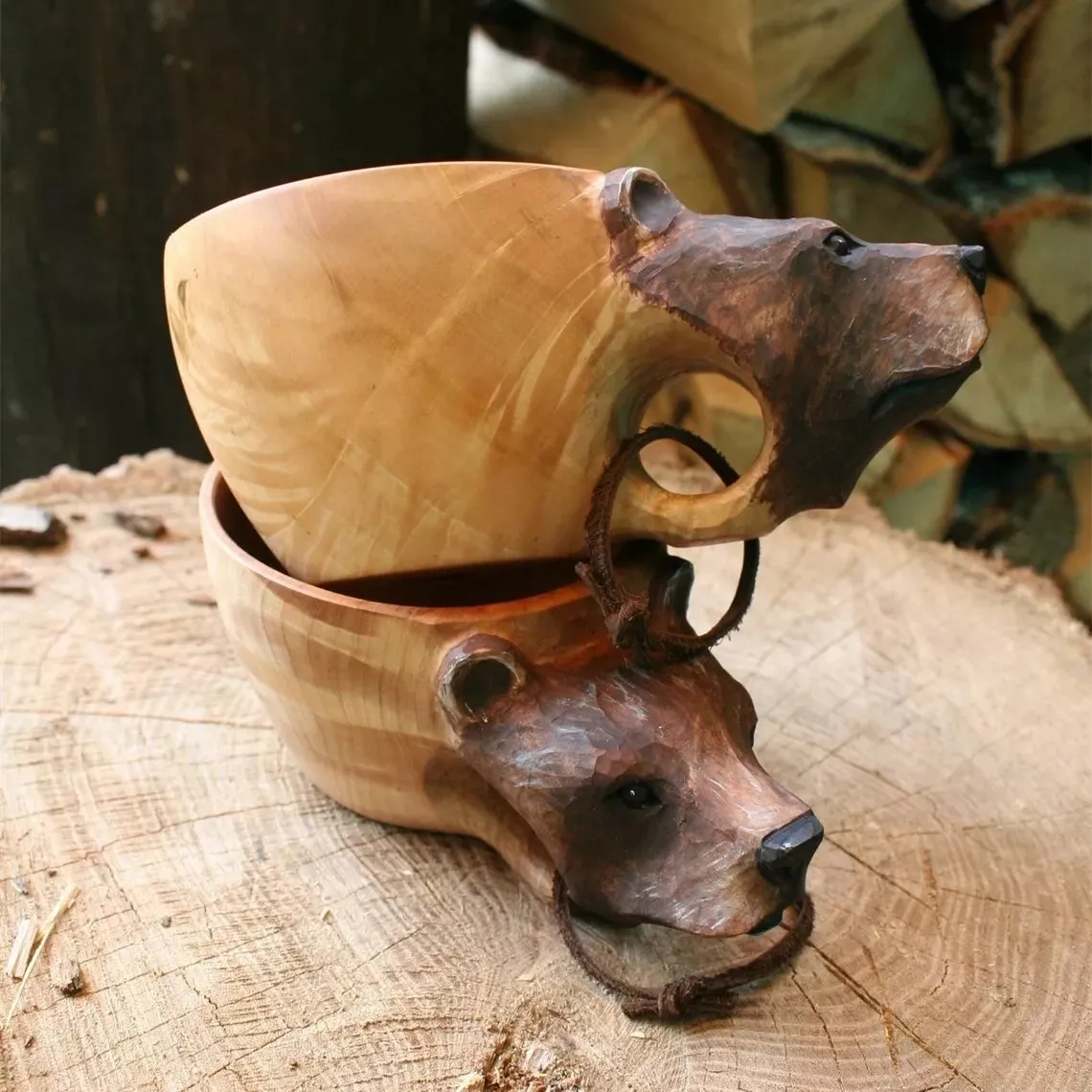 💥New Year Sale💥 🦌Animal Handmade Wooden Cup