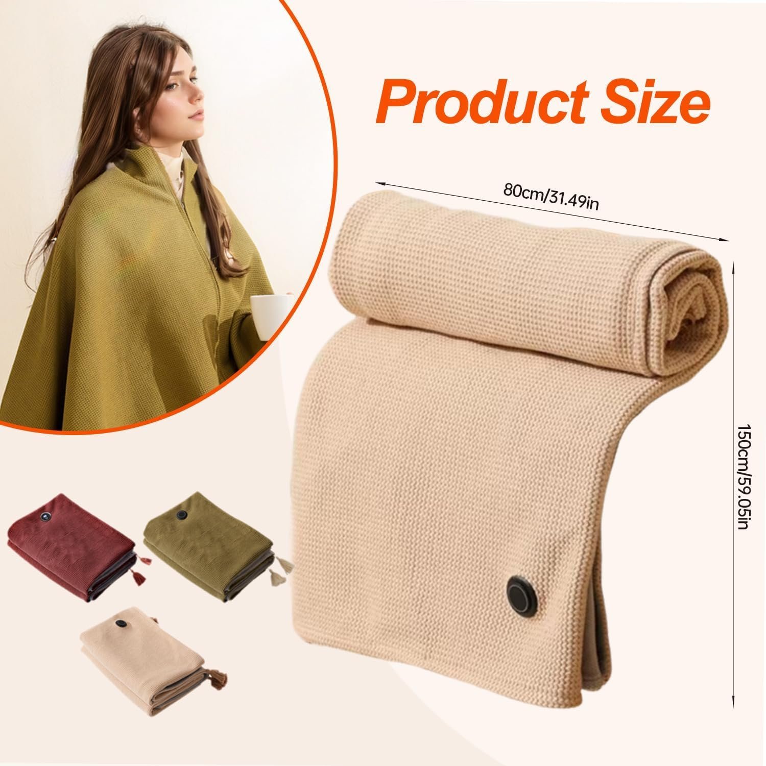 🎄LAST DAY 50% OFF - 🔥Portable Heated Blanket Shawl