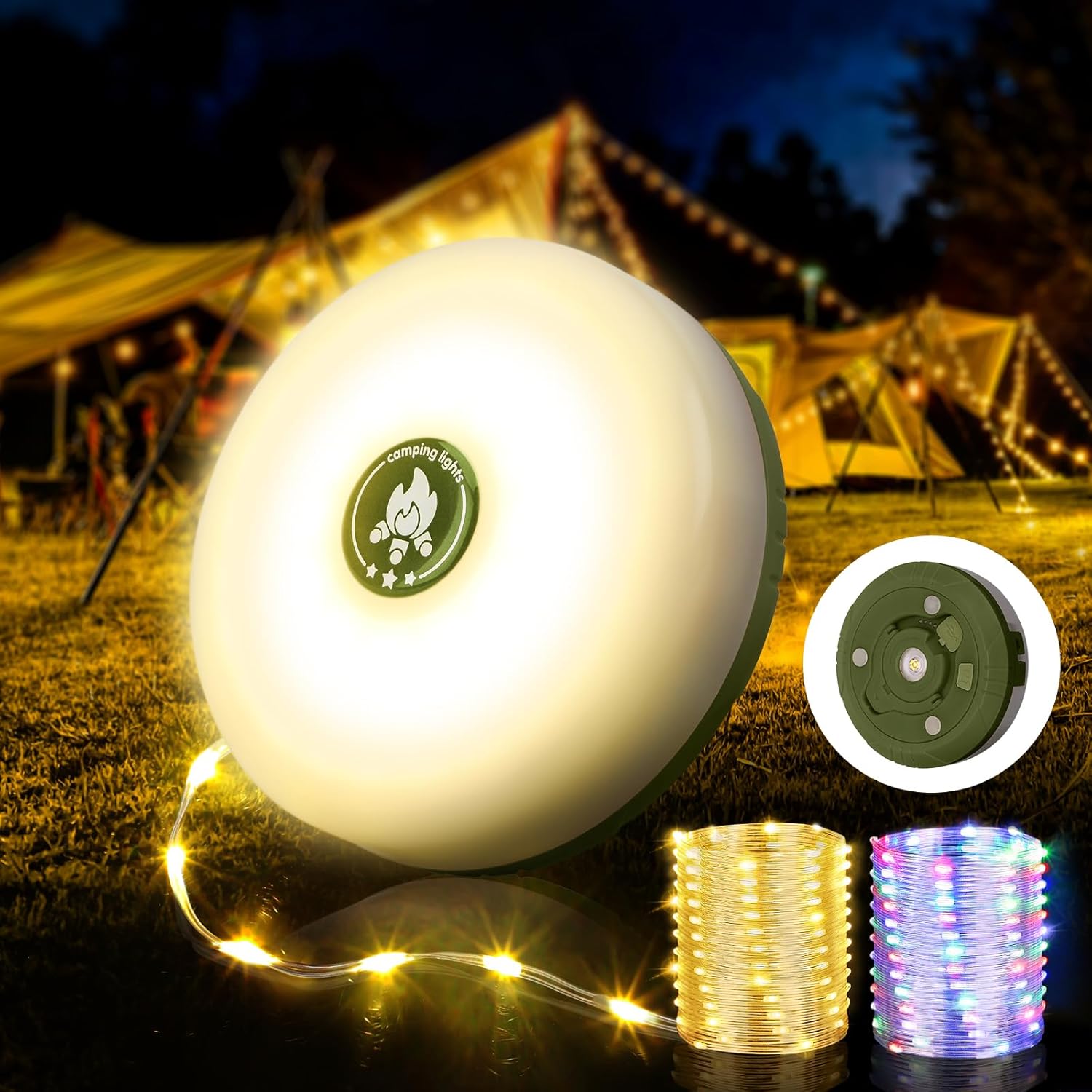 32.8ft Waterproof Portable Retractable Camping String Lights