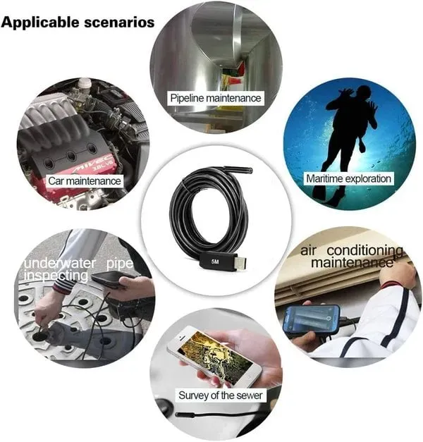 🔎 Plug and play endoscope camera – compatible with Android, iPhone and iPad