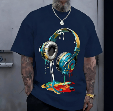 ✨Melting Headphones Graphic Cotton T-Shirt