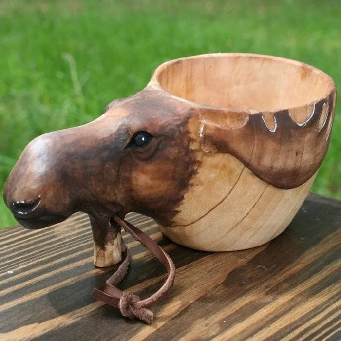 💥New Year Sale💥 🦌Animal Handmade Wooden Cup