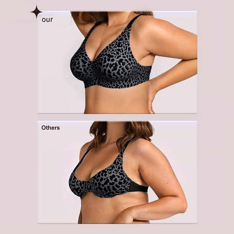 🏆LAST DAY SALE 49% OFF 🔥Super Firming Leopard Print Jelly  Bra | Women Wirefree Bras 👍No More Sagging Breasts