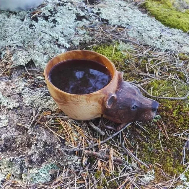 💥New Year Sale💥 🦌Animal Handmade Wooden Cup