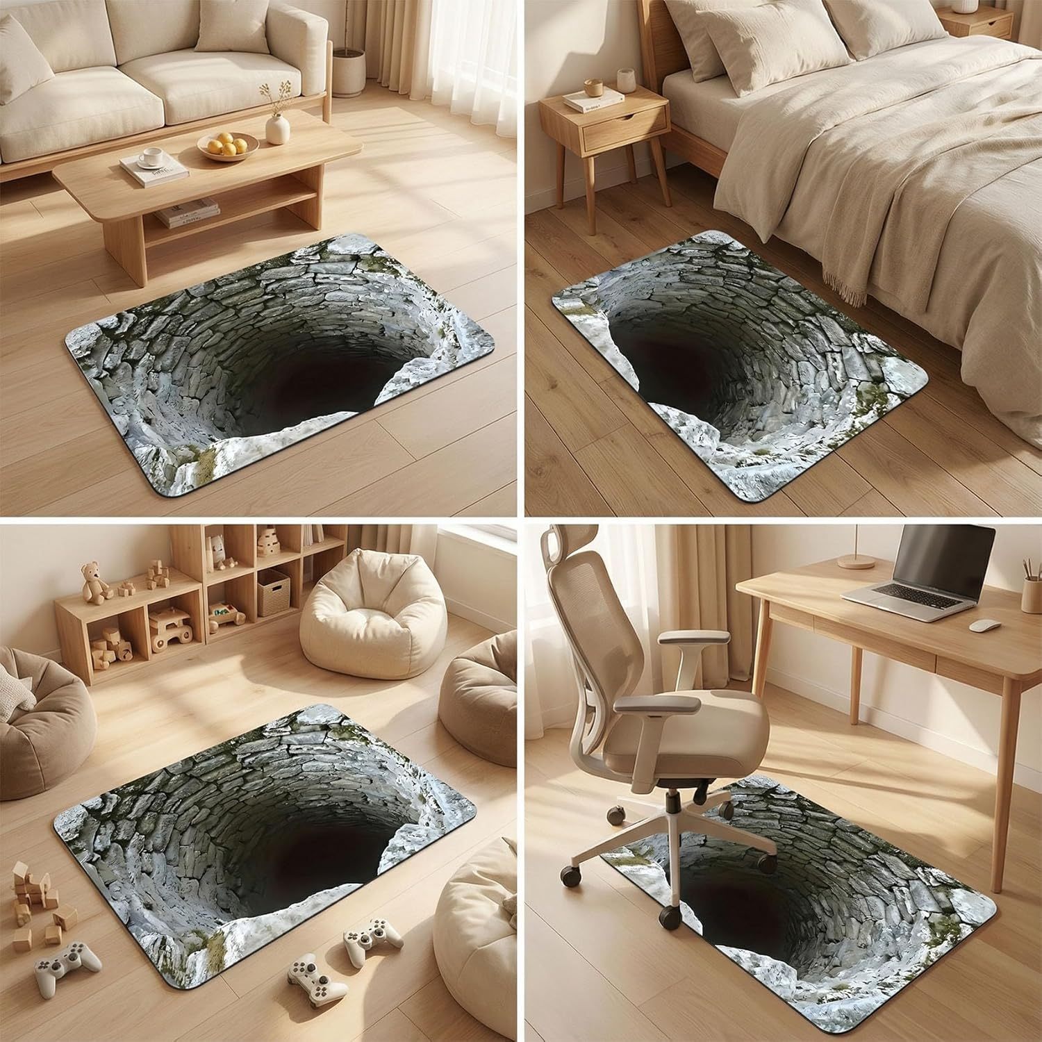 Mind-Bending 3D Optical Illusion Rug – The Viral "Deep Well" Mat Everyone is Talking About!