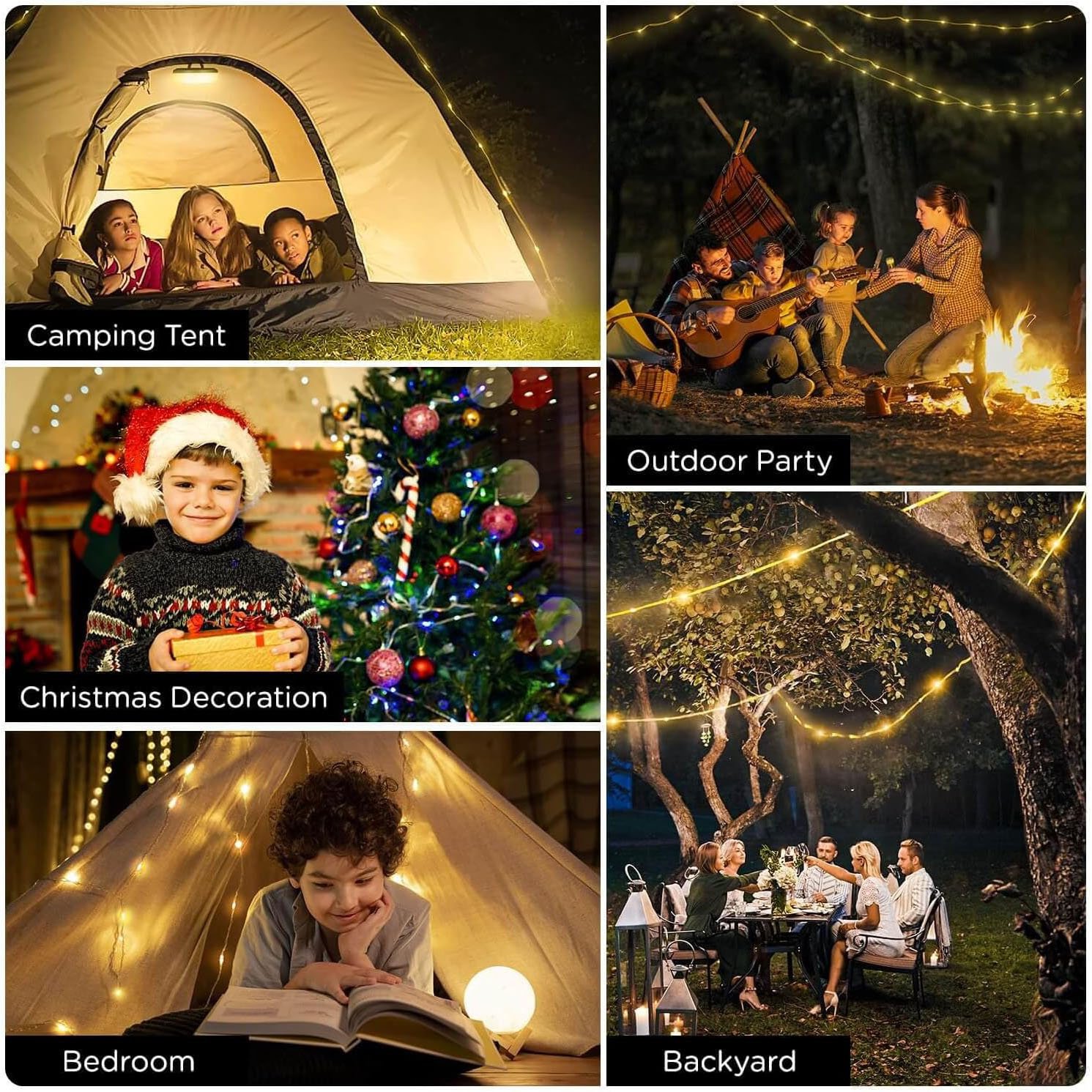 32.8ft Waterproof Portable Retractable Camping String Lights