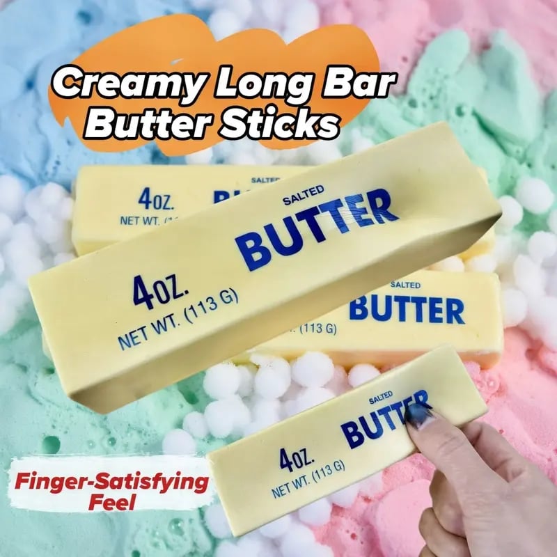 🧈 Butter Stick Squishy Toy – Funny Stress Relief Squeeze 😂