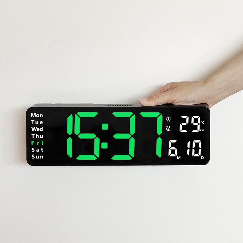 ⚡13" Large Digital Clock with Temperature, Date, Auto DST, Night Light, Auto Brightness Dimmer-SLOOSELYK