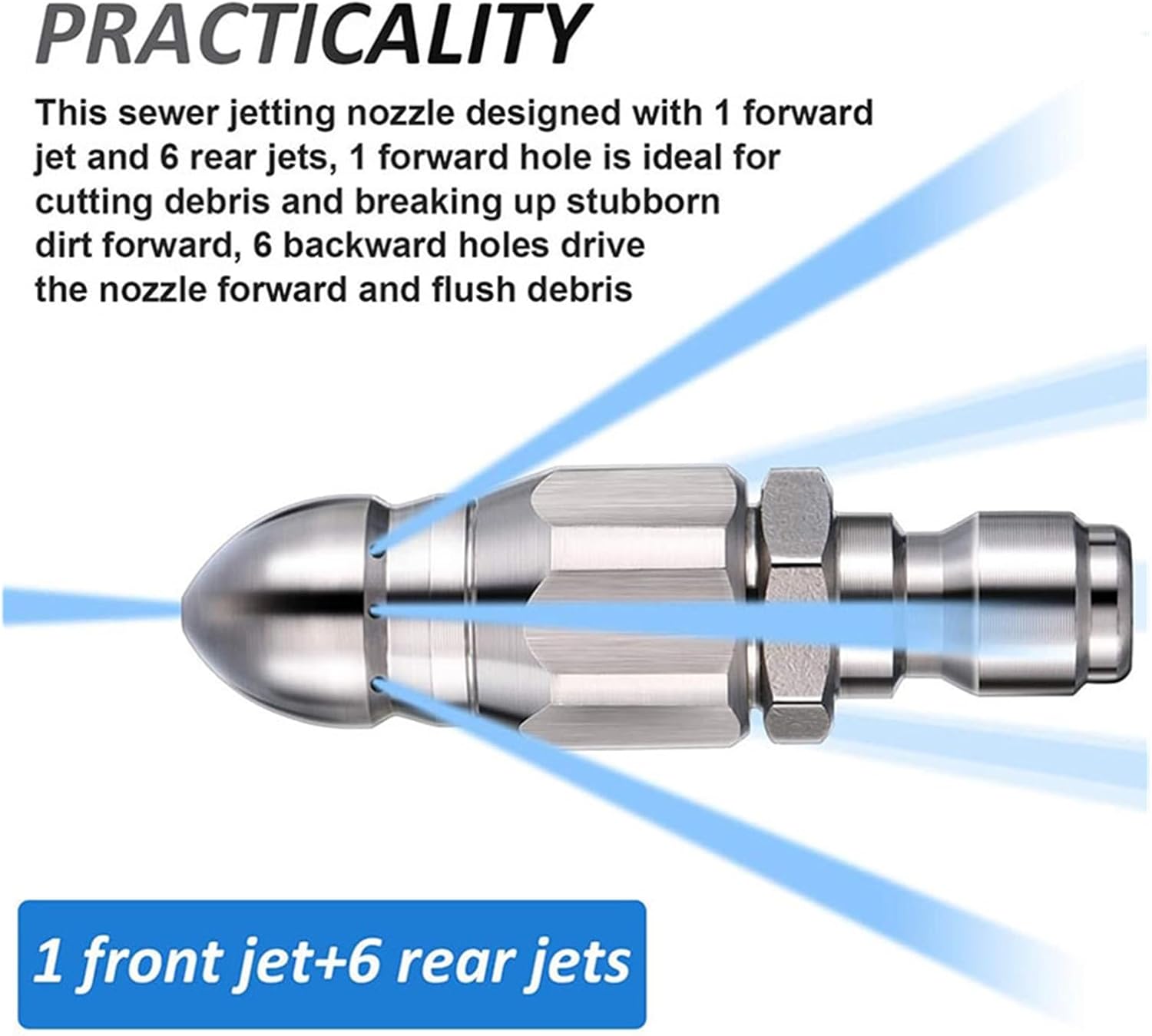1/4" High Pressure Sewer Jet Nozzle