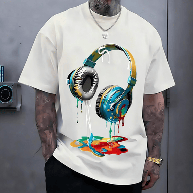 ✨Melting Headphones Graphic Cotton T-Shirt