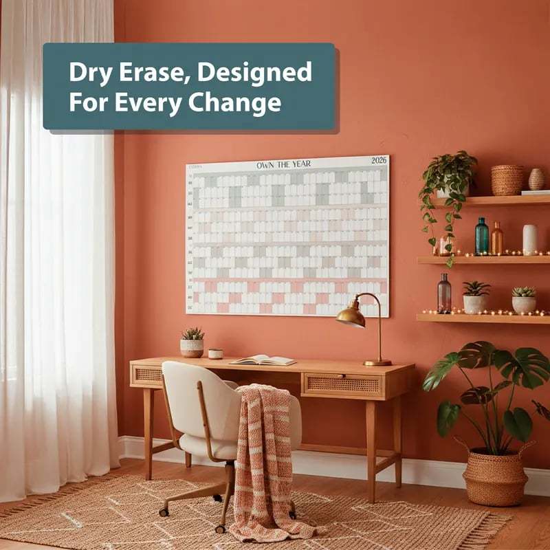 📅Own the Year 2026 GIANT Wall Calendar - Flexible Dry-Erase Material ✍️Design Your Amazing Year!🏃