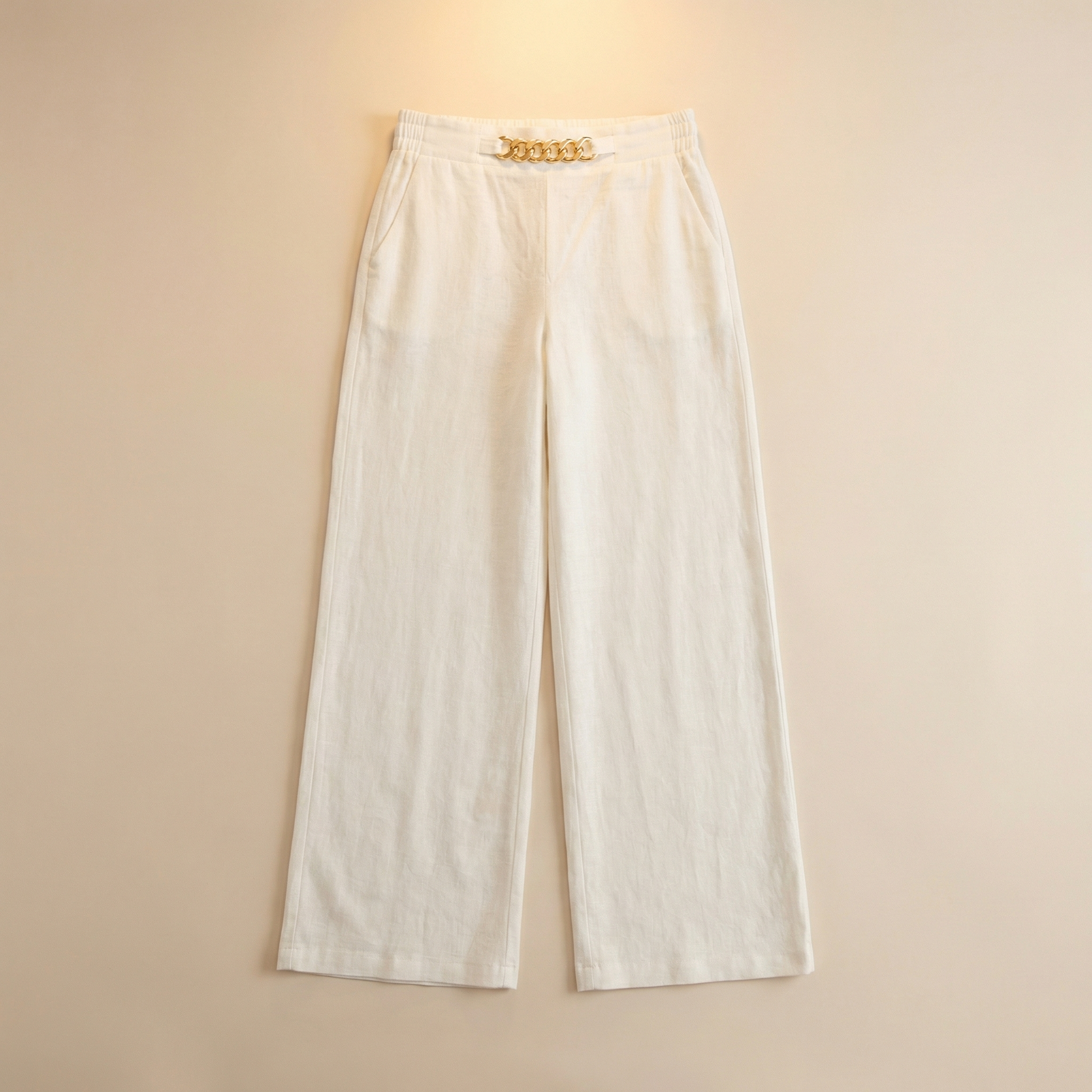 Gold Accent Wide Leg Trousers