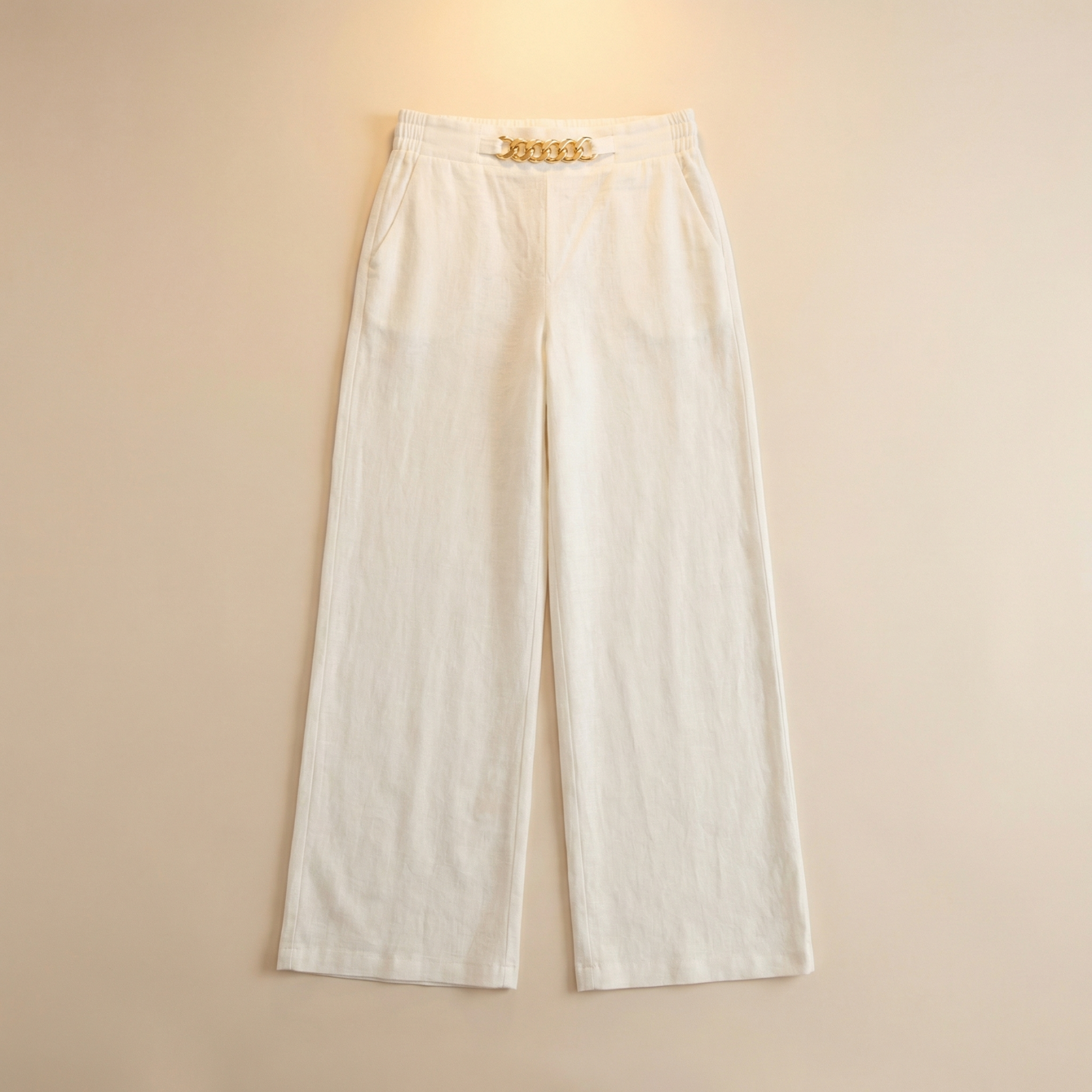 Gold Accent Wide Leg Trousers