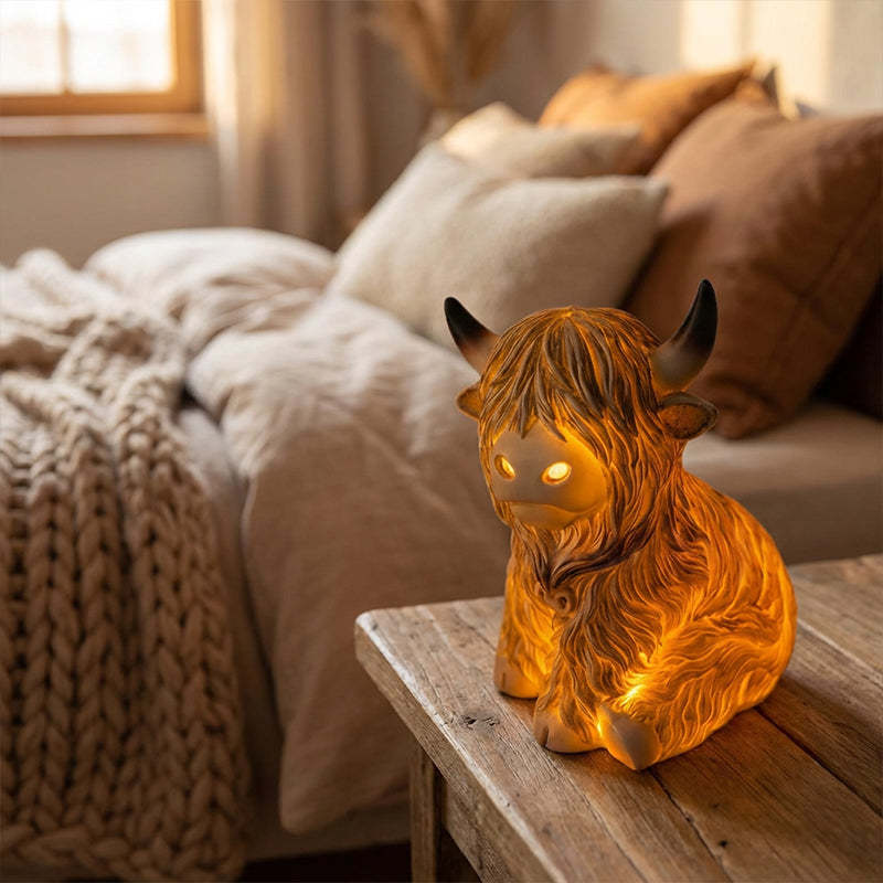 🎁New arrival 50% OFF💥🐮 The Cozy Highland Glow: Highland Cattle Lamp