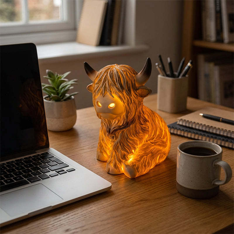 🎁New arrival 50% OFF💥🐮 The Cozy Highland Glow: Highland Cattle Lamp