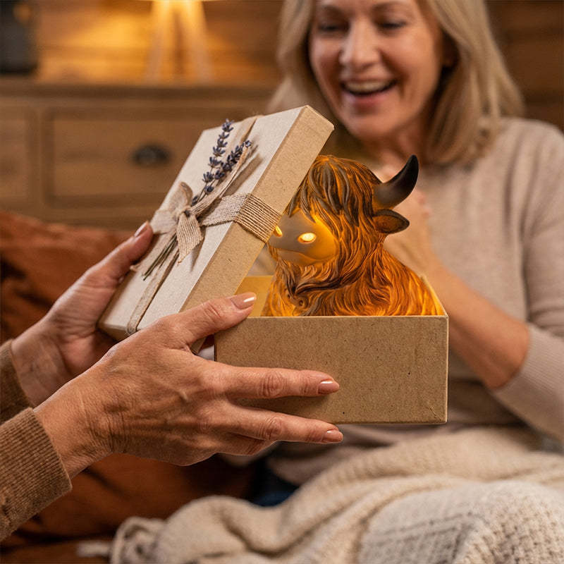 🎁New arrival 50% OFF💥🐮 The Cozy Highland Glow: Highland Cattle Lamp
