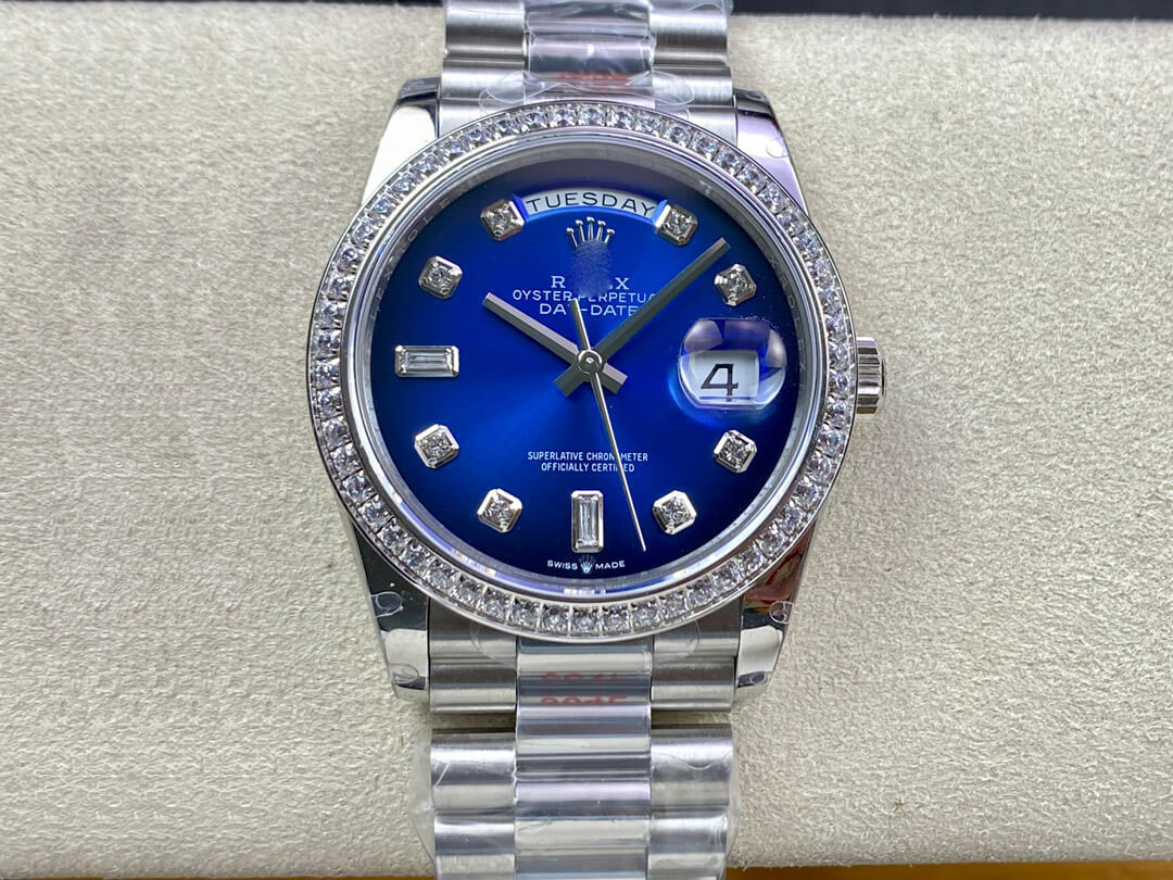 ROLEX DAY DATE M128396TBR-0008 36MM GM FACTORY DIAMOND-SET BEZEL