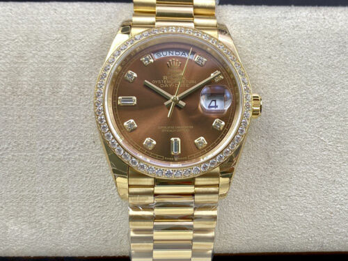 ROLEX DAY DATE M128348RBR-0005 EW FACTORY GOLD STRAP