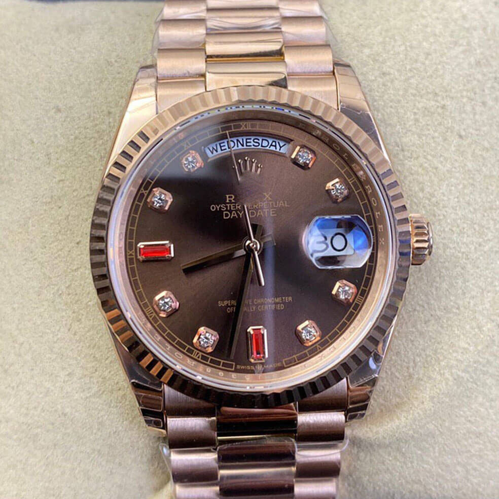 ROLEX DAY DATE 118235 EW FACTORY DIAMOND-SET DIAL