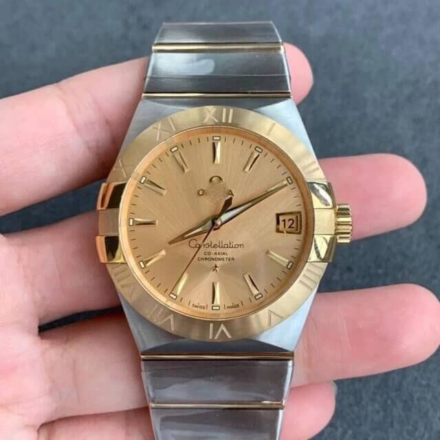 OMEGA CONSTELLATION 123.20.38.21.08.001 VS FACTORY GOLD DIAL