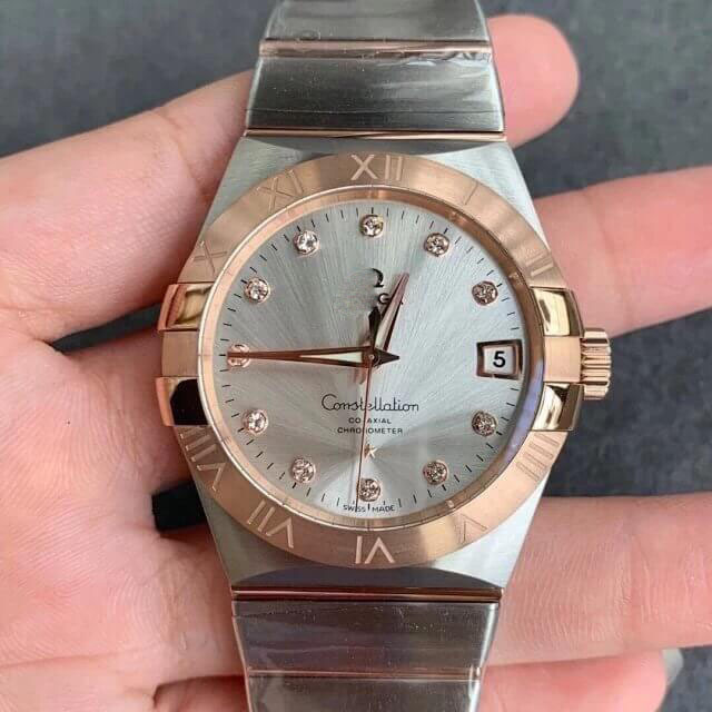 OMEGA CONSTELLATION 123.20.38.21.52.001 VS FACTORY DIAMOND-SET DIAL
