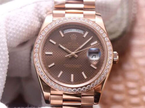 ROLEX DAY DATE M228345RBR-0005 EW FACTORY DIAMOND-SET BEZEL