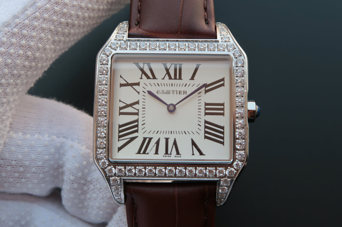 CARTIER SANTOS WH100651 V6 FACTORY BROWN STRAP